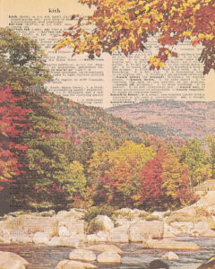 Vintage Dictionary K Page Fall Scene 8x10