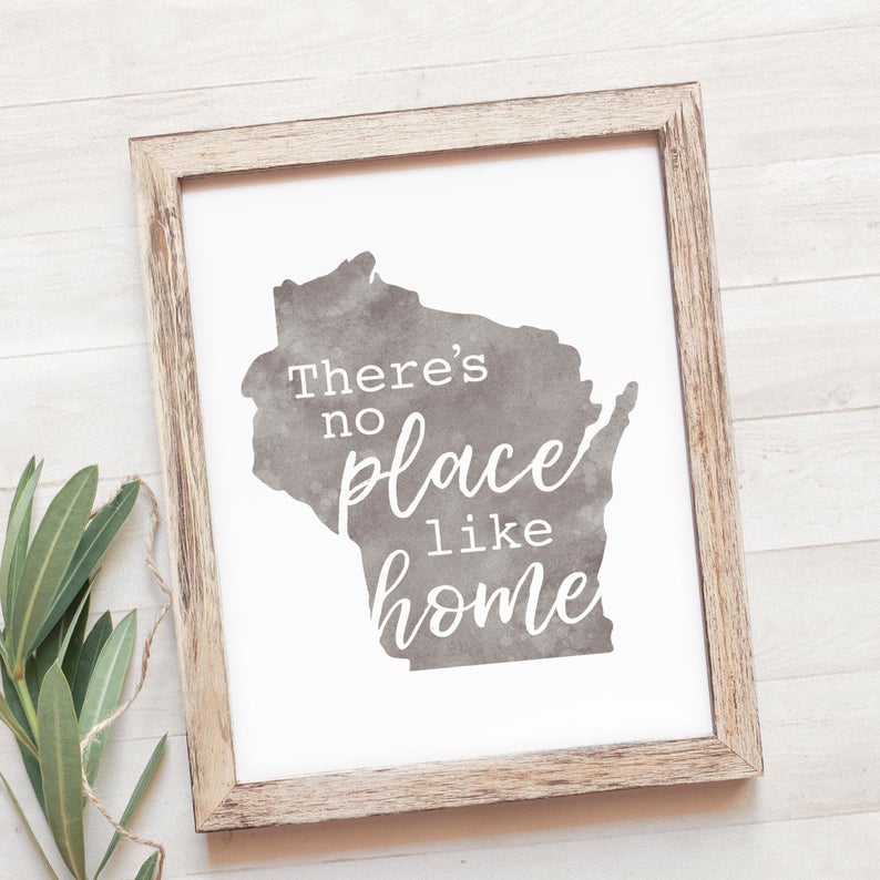 Printable Wisconsin Wall Art LemonadeDesignStudio on Etsy