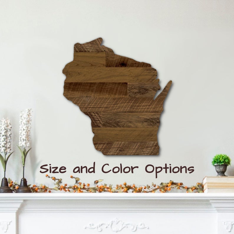 Reclaimed Pallet Wood Wisconsin Art StreetwoodDesign on Etsy