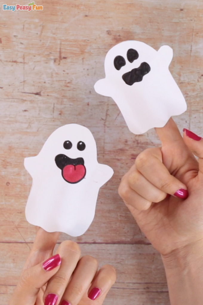 Ghost Paper Finger Puppet Easy Peasy and Fun