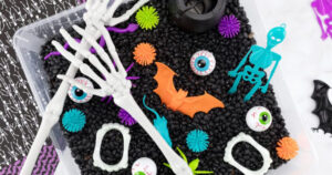 Halloween Sensory Bin Fireflies and Mudpies