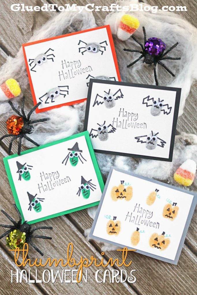 Halloween Thumbprint Cards Glued to My Crafts Blog