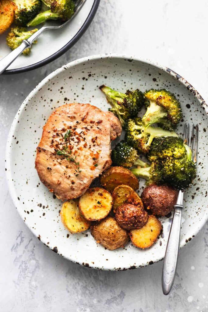 Sheet Pan Pork Chops with Potatoes and Broccoli Creme de la Crumb