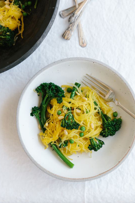 Spaghetti Squash with Broccolini and Truffle Oil Downshiftology