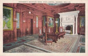 Vintage Postcard Madison Capitol Governor's Reception Room