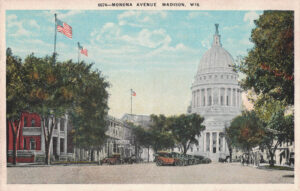 Vintage Postcard Madison Capitol from Monona Avenue