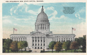 Vintage Postcard Madison State Capitol with Info