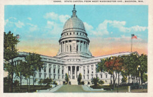 Vintage Postcard Madison Wisconsin State Capitol From West Washington Avenue