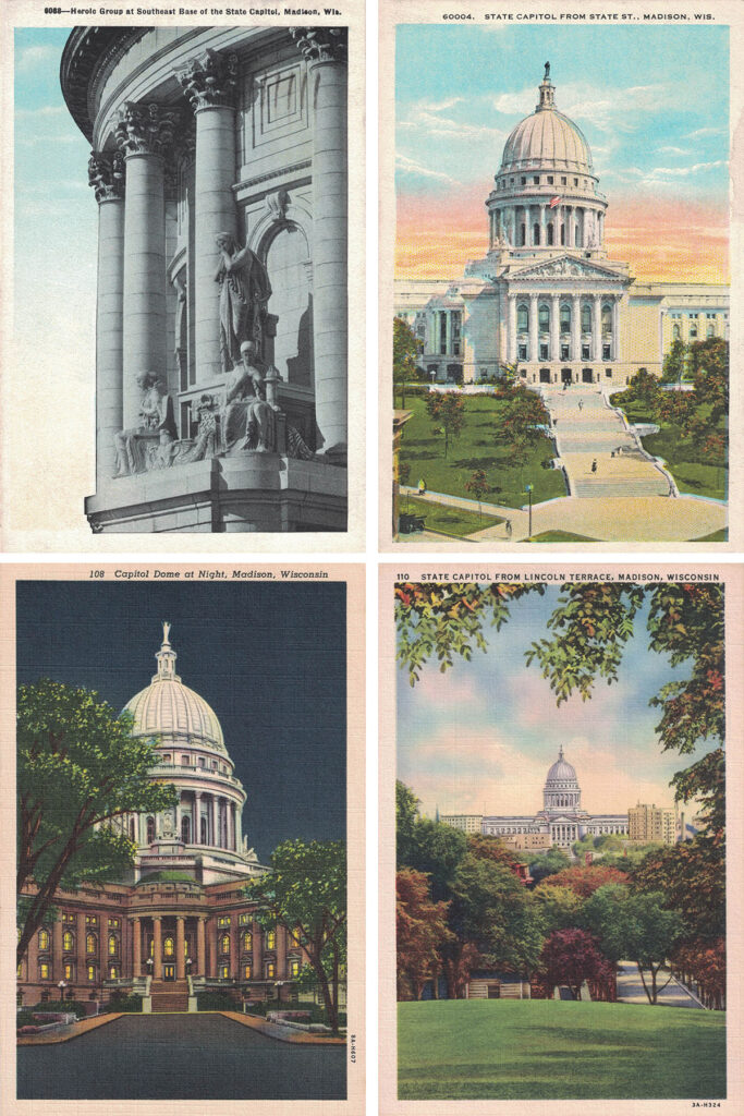 Wisconsin State Capitol Vintage Postcards Collage