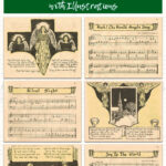 13 Free Printable Vintage Beginner Piano Christmas Songs with Illustrations