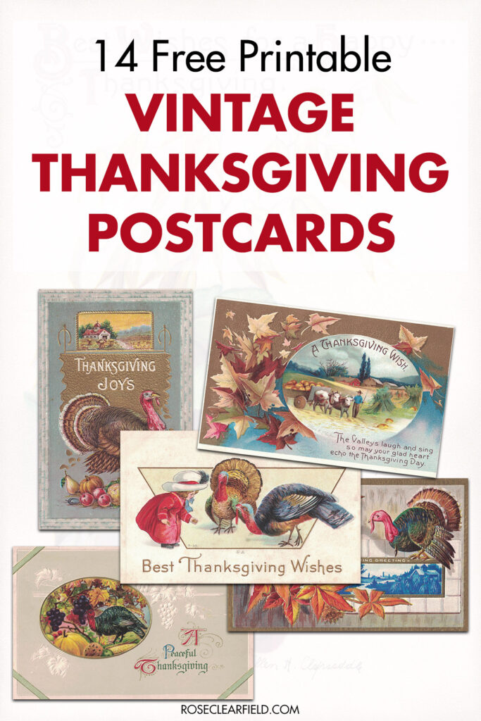 14 Free Printable Vintage Thanksgiving Postcards