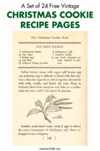 A Set of 24 Free Vintage Christmas Cookie Recipe Pages