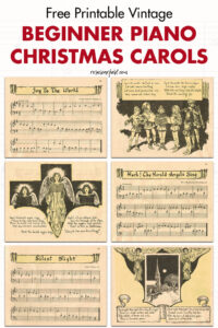 Free Printable Vintage Beginner Piano Christmas Carols