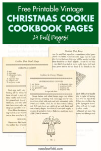 Free Printable Vintage Christmas Cookie Cookbook Pages