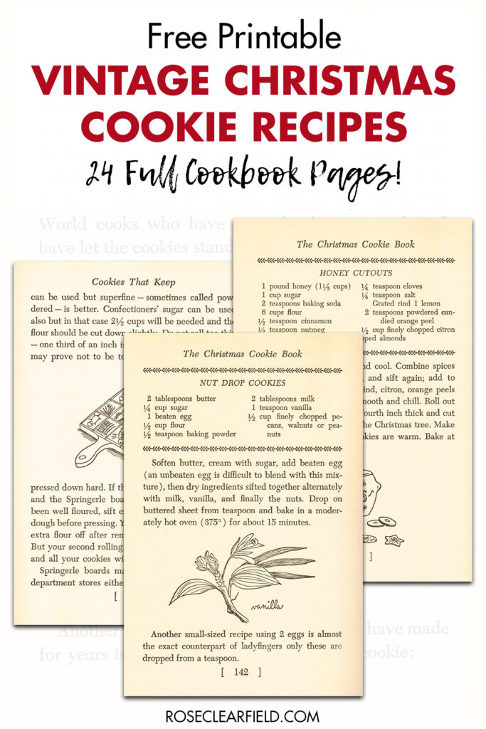 Free Printable Vintage Christmas Cookie Recipes