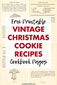 Free Printable Vintage Christmas Cookie Recipes Cookbook Pages