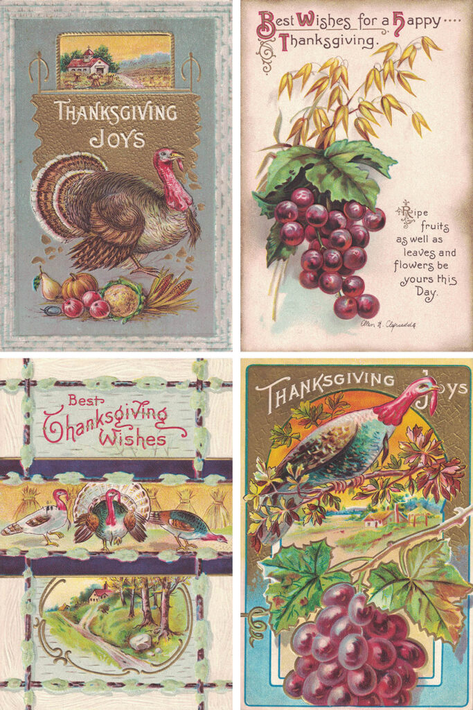 Free Printable Vintage Thanksgiving Postcards Collage