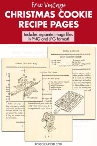 Free Vintage Christmas Cookie Recipe Pages