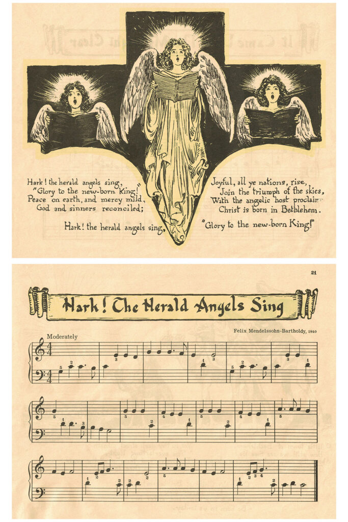 Vintage Beginner Piano Christmas Carols Hark the Herald Angels Sing Preview