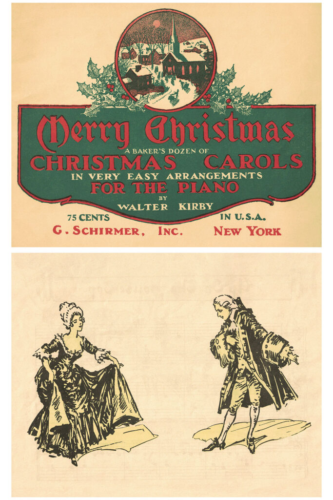 Vintage Beginner Piano Christmas Carols Music Cover Final Image Preview