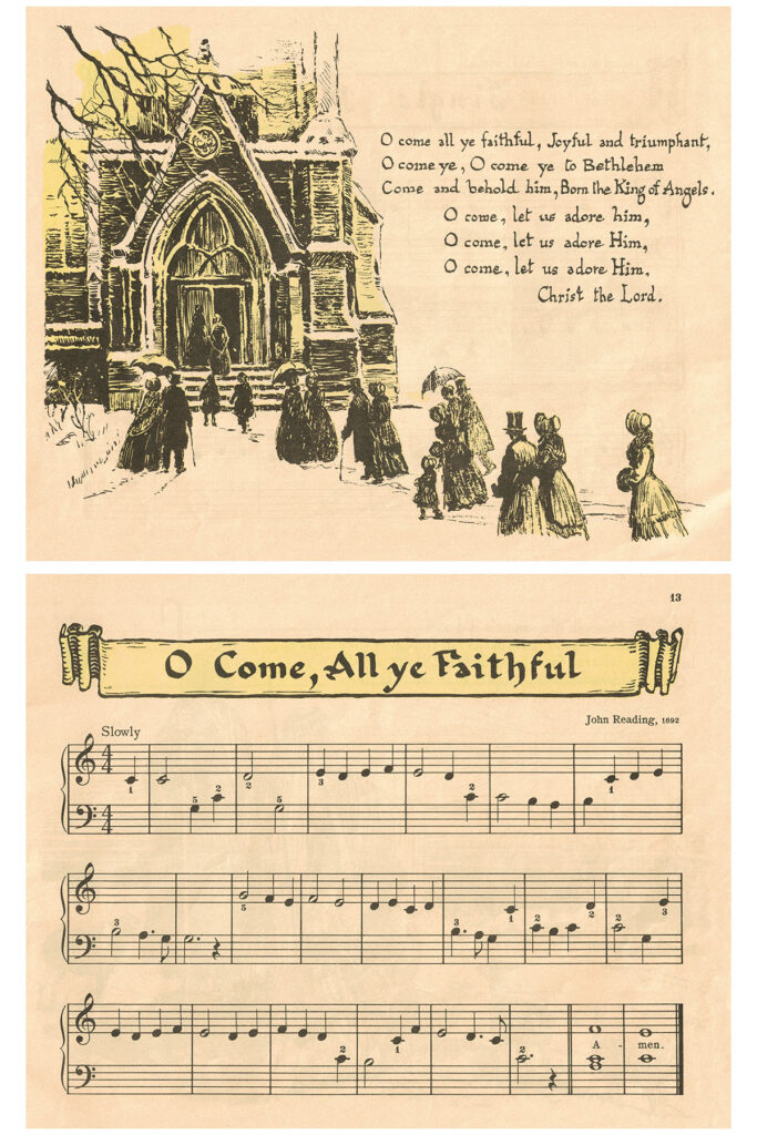 Vintage Beginner Piano Christmas Carols O Come All Ye Faithful Preview