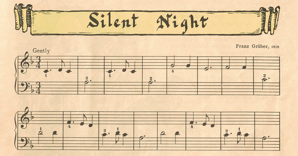 Vintage Easy Christmas Piano Arrangements Silent Night Music • Rose