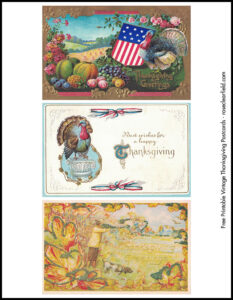 Vintage Thanksgiving Postcards 8.5x11 Page