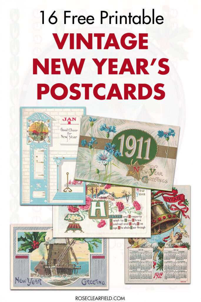 16 Free Printable Vintage New Year's Postcards