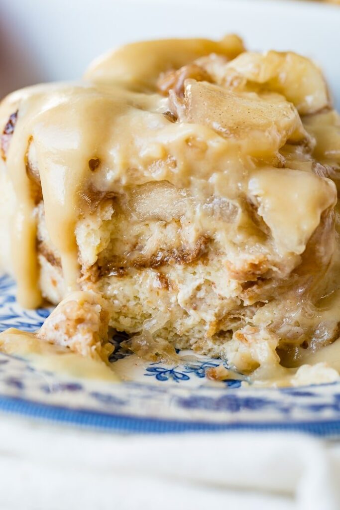 Apple Pie Bread Pudding with Vanilla Sauce Oh Sweet Basil