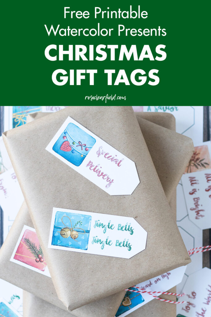 Free Printable Watercolor Presents Christmas Gift Tags