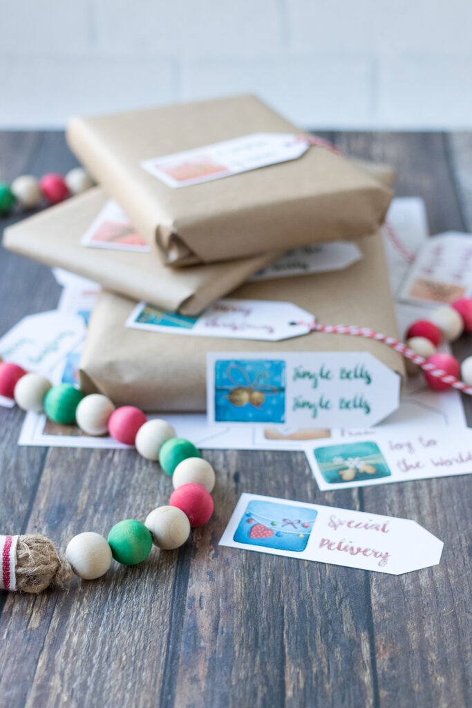 Free Printable Watercolor Presents Holiday Gift Tags