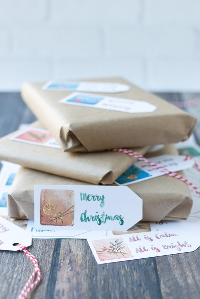 Free Printable Watercolor Presents Holiday Gift Tags