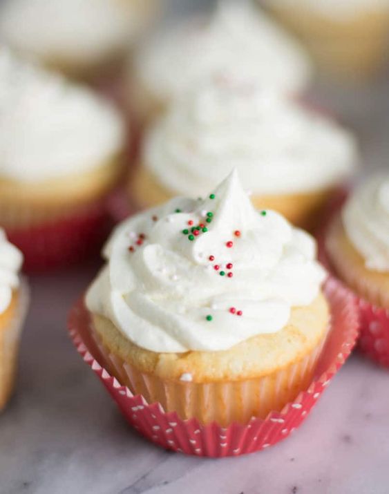 Vanilla Rum Cupcakes with Eggnog Buttercream The Itsy Bitsy Kitchen