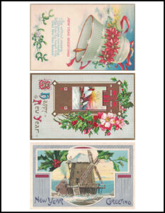 Vintage New Year's Postcards 8.5x11 Page