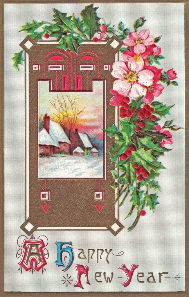 Free Printable Vintage New Year's Postcards • Rose Clearfield