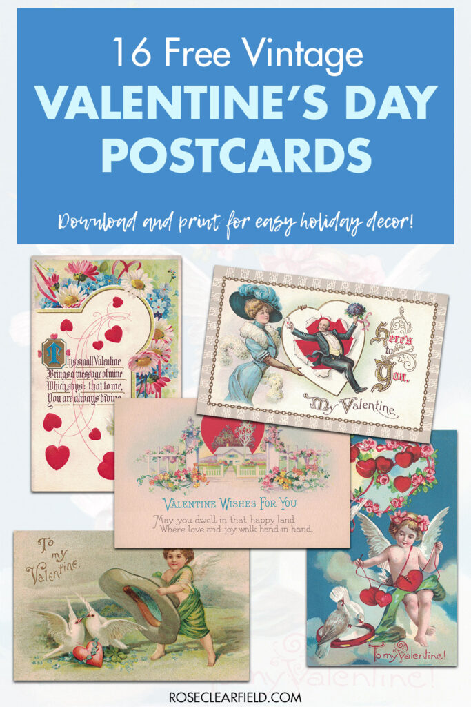 Free Printable Vintage Valentine's Day Cards • Rose Clearfield