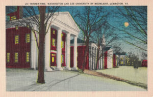 Vintage Postcard Lexington Virginia Washington and Lee University by Moonlight