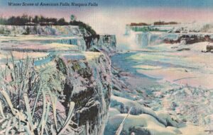 Vintage Postcard Niagara Falls Winter Scene of Niagara Falls