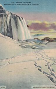 Vintage Postcard Niagara In Winter American Falls from Maid-of-Mist Landing