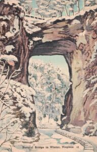 Vintage Postcard Virginia Natural Bridge in Winter