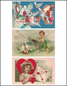 Vintage Valentine's Day Postcards 8.5x11 Pages