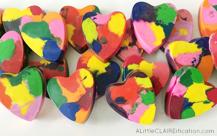 DIY Melted Heart Shaped Crayons A Little Claireification