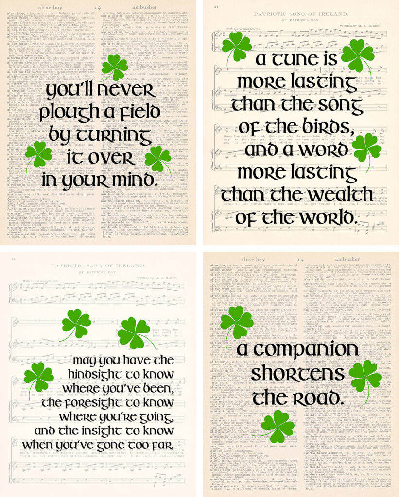 Free Printable Irish Proverbs Wall Art Collage