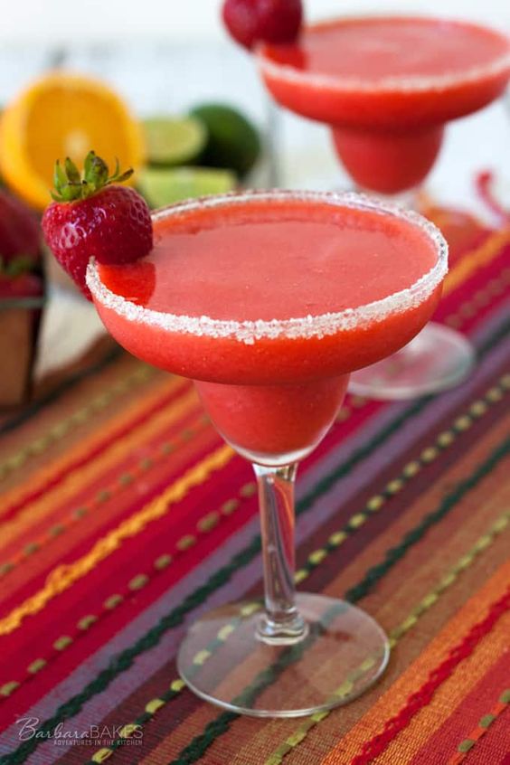 Frozen Virgin Strawberry Margarita Barbara Bakes