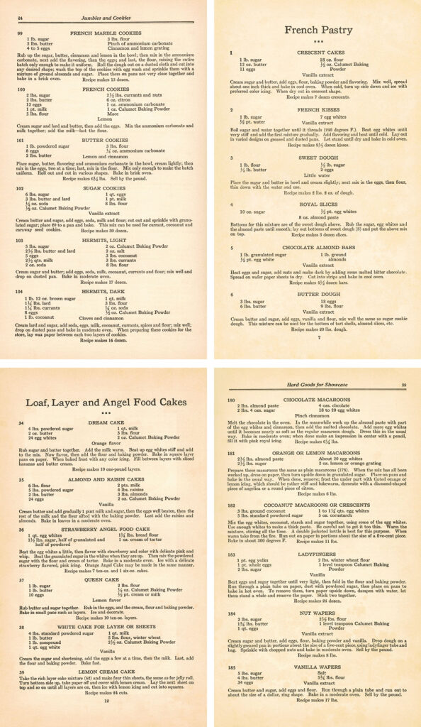 Cakes and Pastries Recipe Pages Collage