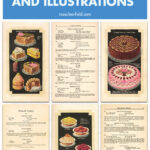 Free Printable Vintage Dessert Recipe Pages and Illustrations