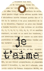 French Ephemera Journal Tag Je T'Aime Version