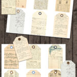 French Ephemera Journal Tags Mockup