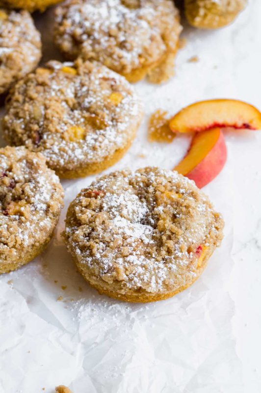 Peach Crumb Baked Donuts Katiebird Bakes