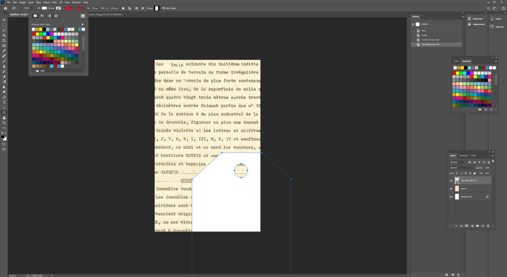 Setting the Custom Shape Tool Fill and Stroke